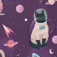 thumbnail image 4 of Yayeee Shower Curtain with Hooks 72"x72" Waterproof Fabric Bathroom Hanging Decor, Purple Space Cat Pattern, 4 of 5