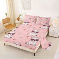 thumbnail image 2 of Manfei Cute French Bulldog Bed Sheets, Cartoon Paw Bone Full Size Sheets, Pink, 4 Pieces, 1 Flat Sheet, 1 Fitted Sheet and 2 Pillowcases, 2 of 6