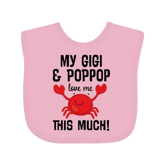 Inktastic Gigi and Poppop Love Me Crab Boys or Girls Baby Bib