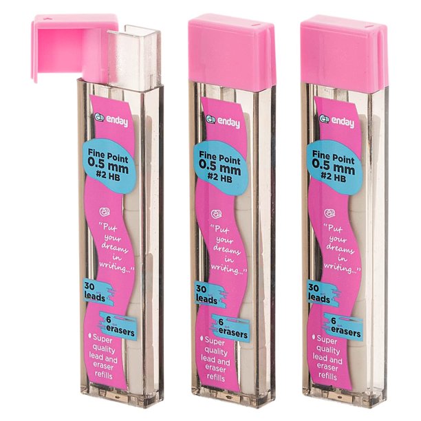 Enday 0.5mm Lead Refill with Erasers for Mechanical Pencils Quality School and Office Supplies