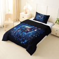 thumbnail image 3 of Castle Fairy Galaxy Deer Twin Comforter Sets 2pcs,Starry Sky Nebula Bedding Set,Navy Purple,Black Reversible,1 Comforter and 1 Pillowcase, 3 of 6