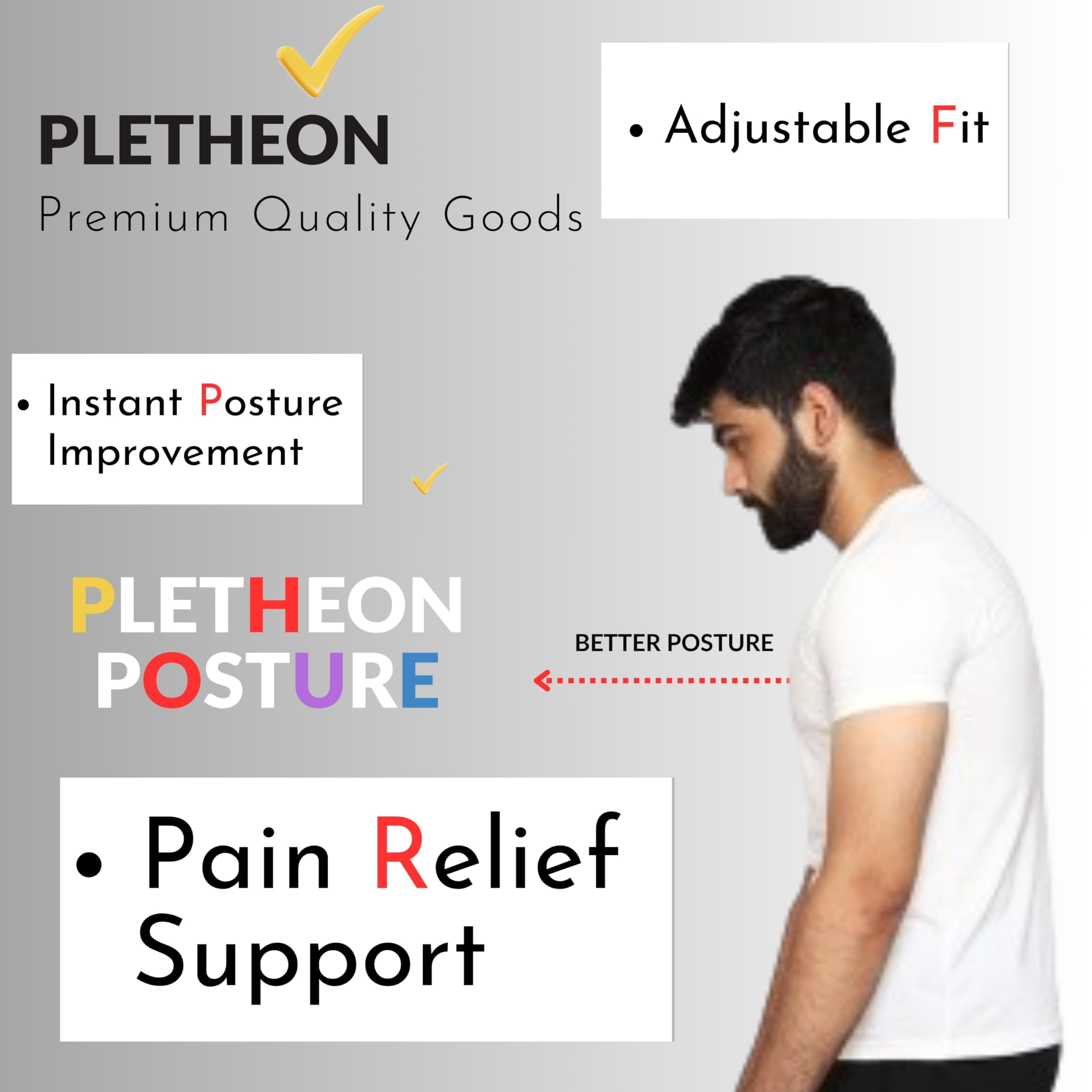 Adjustable Posture Corrector Belt for Men and Women Back Support Brace for Spine Alignment, Pain Relief & Shoulder Correction