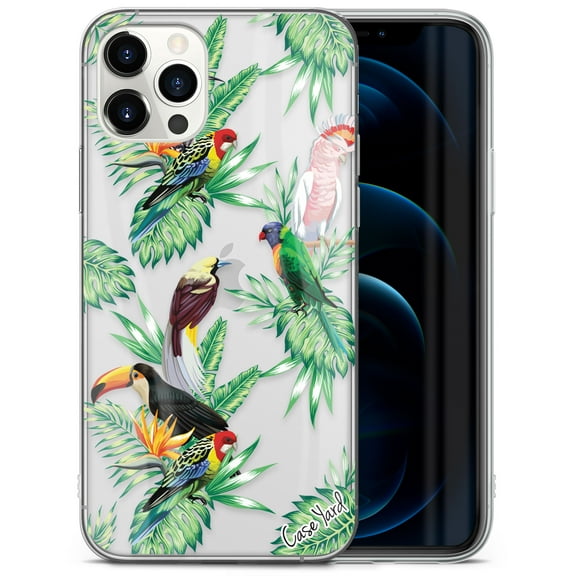 Case Yard iPhone-11-Pro-Max Case Clear Soft & Flexible TPU Ultra Low Profile Slim Fit Thin Shockproof Transparent Bumper Protective Cover Drop Protective Cell Phone Cases (Tropical Birds)
