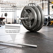 FlexWave Straight Barbell Bar, Alloy Steel, 1-Inch Standard Diameter, Silver Finish, Available in 5FT, 6FT, and 7FT