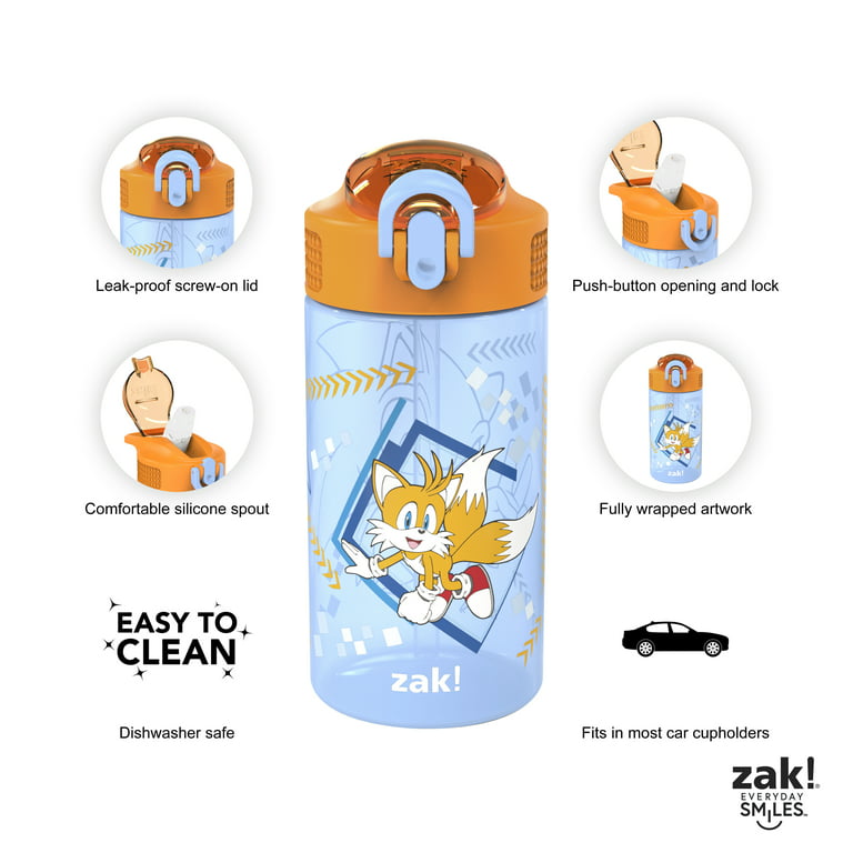 Sonic The Hedgehog Beacon 2-Piece Kids Water Bottle Set with Covered Spout, 16 Ounces
