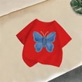 thumbnail image 4 of Girls Kids Red Soft Cotton Butterfly Graphic Tee Crew Neck Short Sleeve T-Shirt 2T,Size 6 T, 4 of 6