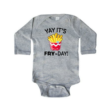 

Inktastic Yay Its Fry Day with Cute French Fries Gift Baby Boy or Baby Girl Long Sleeve Bodysuit
