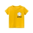 thumbnail image 1 of Gibobby Blusa Niños Ropa para niñas y niños, Tops de algodón para bebés, ropa de manga corta para niños, ropa de béisbol para bebés, camiseta divertida para niños(Amarillo, 3-4 Años), 1 of 2
