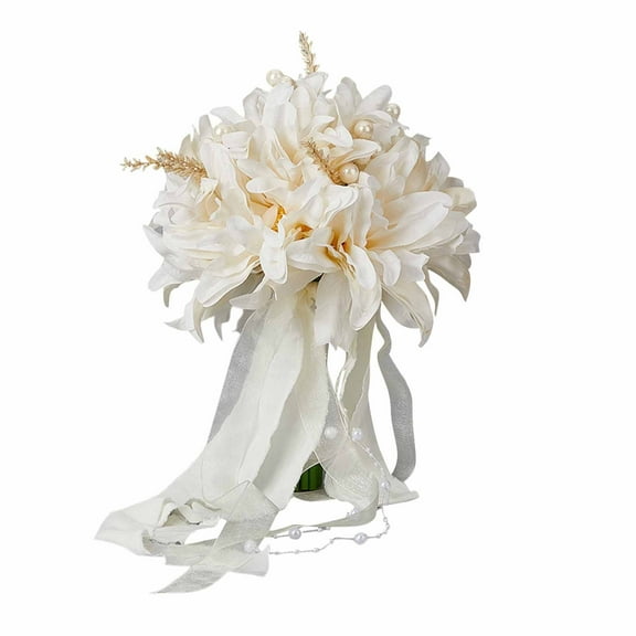 Artificial Bridal Bouquet Wedding Rose Flowers Arrangement, Realistic Faux Silk Hand Tied Posy, Single Stem Celebration Decor for Ceremony Party Gift