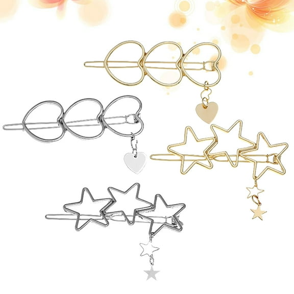 Milisten  4 Pcs Alloy Hair Clip Set Prom Accessories Barrettes Clips for Silver