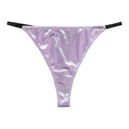 

Gubotare Briefs For Women Women Jacquard Panties Ladies Open Crotch Beautiful Embroidery Diamond T Pants Purple M