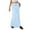 Light Blue, variant on Wdfiry Maxi Skirts for Women Summer Fashion Casual Solid Color Drawstring Elastic Waist Long Skirt Ladies Cotton And Linen Skirts