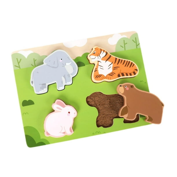 Tablero de rompecabezas de animales de 30 x 22 cm, material didáctico, juguetes cognitivos, rompecabezas de clavijas de madera para bosque