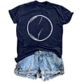 thumbnail image 1 of Mujeres Impreso Casual Top, Manga Corta Crew Cuello Blusa para la Primavera Y el Verano Desgaste, Ligero Imitación Algodón Moda Tee, 1 of 2