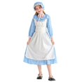 thumbnail image 1 of Floleo Robe Formelle à Manches Longues pour Enfants Col Rabattu Automne Hiver Robe de Princesse pour Fête pour Enfants 5-14 Ans (Bleu Clair, 10 Ans), 1 of 8