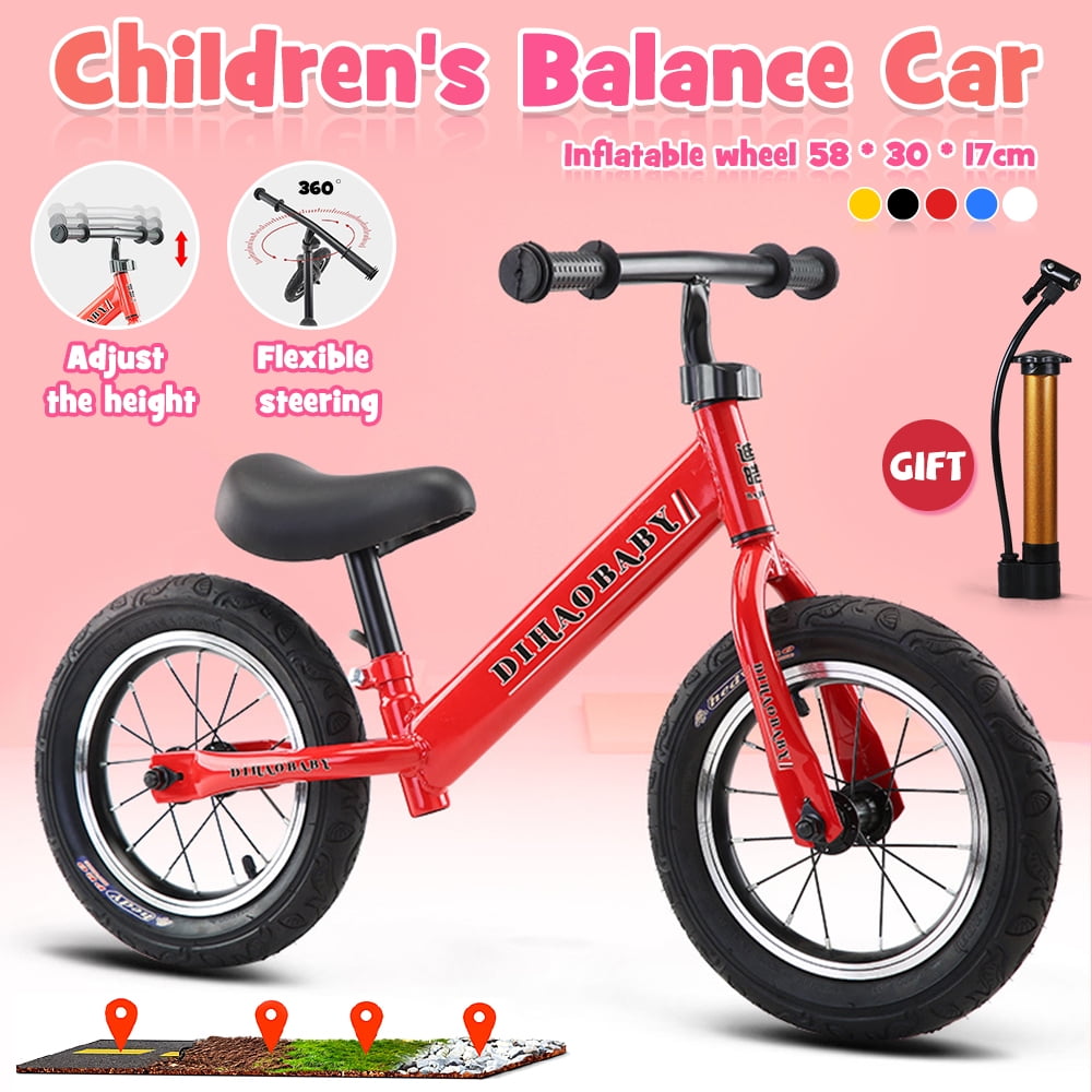 Adjustable seat Sport Training Bicycle PHOENIX Toddler Balance Bike for Girls Boys Kids Ages 18 Months to 5 Years with Air-Filled Rubber Tires 