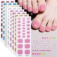 thumbnail image 3 of Solid Color Glitter Semi-Cured Gel Toenail Wraps, UV Cured Gel Nail Stickers for Toe Nail DIY Manicure, 3 of 10