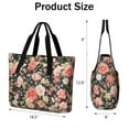 thumbnail image 3 of Tote Bag for Women - Pioneer Flower Shoulder Bag - Large Utility Work Duffle Bag with Zipper Handbag for Travel, Work, Sprots, 3 of 5