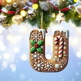 thumbnail image 2 of chaungfeng 26 Gingerbread Alphabet Ornaments for Christmas Tree, Candy Cane Initial Letter Pendant with Berries Pattern, Mini Hanging Decorations for Party Gifts Decor 3.1", 2 of 4