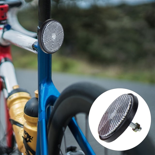 SKISUNO 2Pcs White Bike Light Reflector for Cyclists and Drivers Night Riding Bicycle Reflective