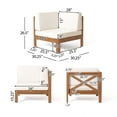 thumbnail image 5 of GDF Studio Keith Outdoor Acacia Wood 10 Seater Sectional Sofa Set with Cushions, Teak and Beige, 5 of 15