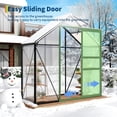 thumbnail image 6 of 6×3 FT Greenhouse for Outdoors, Polycarbonate Greenhouse with Adjustable Roof Vent, Sliding Door and Rain Gutter, Aluminum Walk-in Green Houses for Outside Patio Backyard Garden, Black, 6 of 8
