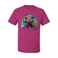 thumbnail image 2 of Wild Bobby, Colorful Neon Seal Animal Lover Men's Graphic T-Shirt, Fuschia, 4XL, 2 of 3