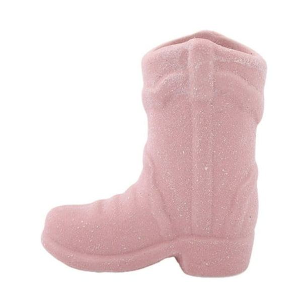 Cateissary Soporte para cerillas de cerámica para botas de vaquero, arrancador de fuego Virtcooy Soporte para cerillas para botas de vaquero Almacenamiento y organización del hogar rosa