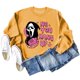 thumbnail image 3 of Disfraz Premium Jersey clásico para mujer, cuello redondo, mezcla de algodón, estampado, traje de calle Ygjytge Amarillo T XL para Mujer, 3 of 8