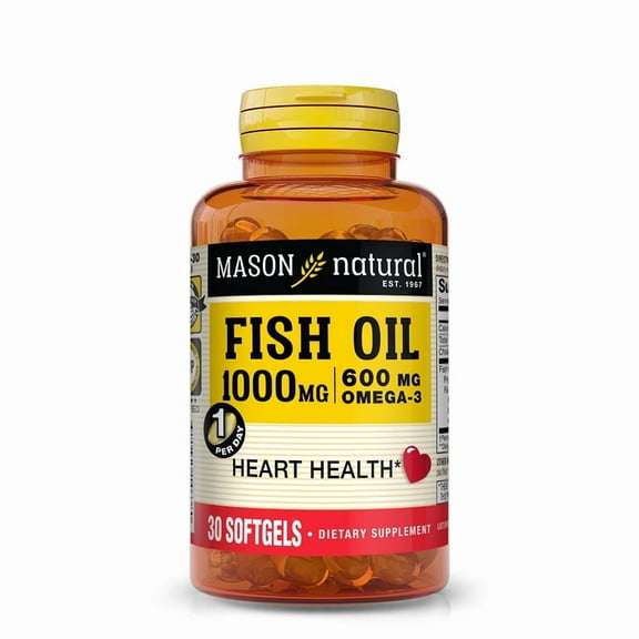 Mason Natural Omega-3 600 mg Fish Oil 30 Softgels for Cardiovascular, Eye, and Brain Health*