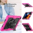 thumbnail image 4 of Case for iPad Air 3rd Generation 2019/iPad Pro 10.5 Inch 2017 with Screen Protector, 360 Degree Rotating Kickstand Hand Strap Heavy Duty Shockproof Cover with Shoulder Strap, Rose, 4 of 7