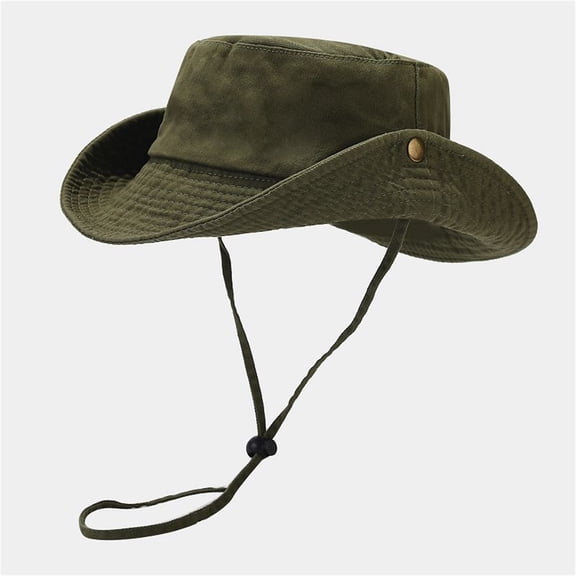 Men Wide Brim Sun Hats UPF50 Waterproof Sun Hat Sun Hat for Fishing Hiking Camping (Army Green)