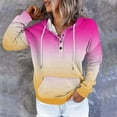 thumbnail image 2 of Women's Hoodies Fall Winter Casual Warm Gradient Print Hooded Sweatshirts Long Sleeved Outdoor Sport Running Sweatshirt Watermelon Red M, 2 of 6