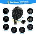 thumbnail image 3 of 5-Setting High Pressure Shower Head 12 inch Rain Shower Head with Handheld and Hose Black, 3 of 6