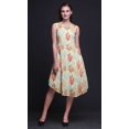 thumbnail image 4 of Bimba Robe d'Été Sans Manches à Col Rond pour Femmes, Jaune, Imprimé Corail Océan, Tenue Décontractée - Moyen, 4 of 6