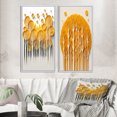thumbnail image 1 of Designart "Quill Minimalism Yellow Trees in the Forest III" Landscape Trees Framed Wall Art Set Of 2 - Traditional Yellow Gallery Wall Frame Set For Home Decor, 1 of 6