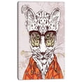 thumbnail image 2 of Funny Hipster Leopard with Glasses - Animal Canvas Art Print, 2 of 3