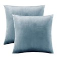 thumbnail image 3 of Fundas decorativas negras para almohadas lumbares pequeñas, fundas de cojín, fundas de almohada de terciopelo, 16 x 16 pulgadas, juego de 2, azul grisáceo, 3 of 4