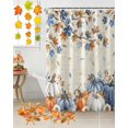 thumbnail image 3 of Thanksgiving Fall Linen Watercolor Blue Watercolor Pumpkin Shower Curtain Set ，Waterproof Fabric Shower Curtains Shower Curtains for Bathroom,Bathroom Decor 72"x78", 3 of 7