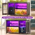 thumbnail image 4 of Homieasy Heavy Duty 55-75 Gallon Aquarium Stand with Power Outlets, LED Light & Storage Cabinet - Reversible Metal Fish Tank Stand, 880LBS Capacity,Gray Oak, 4 of 6