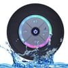 Douself Mini Wireless BT Shower Speaker IPX4 Waterproof Portable Speakers with LED Light Loud Stereo Sound Built-in MIC Suction Cup