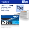 thumbnail image 2 of Brother Genuine TN635XLC High Yield Cyan Toner Cartridge, 2 of 8