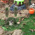 thumbnail image 4 of &nbsp;Halloween Skull Skeleton Ground Breaker Stakes - Outdoor Horror Decor with Ghost Hands & Green Gauze, 3-Piece Set, 4 of 7