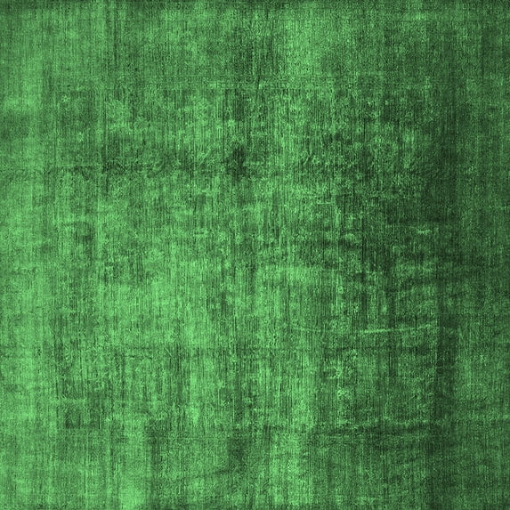 Ahgly Company Indoor Square Oriental Emerald Green Industrial Area Rugs, 3' Square