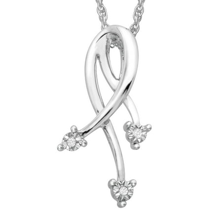 Loop Pendant Necklace with Diamonds in 10kt White Gold