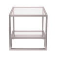 thumbnail image 5 of Evelyn&Zoe 22" Satin Nickel Metal/Glass Side Table, 5 of 7