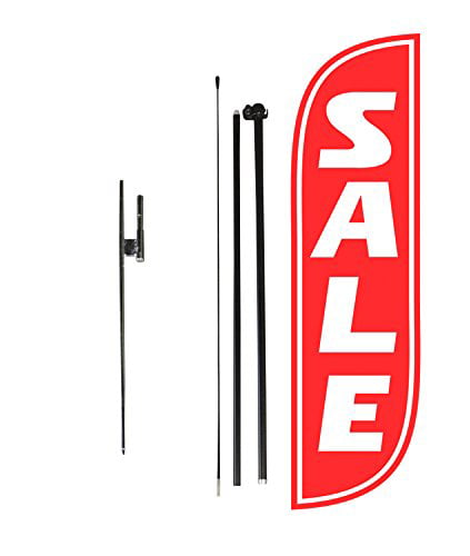 LookOurWay Sale Feather Flag Complete Set with Pole and Ground Spike 