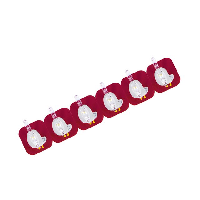Inteprter 6 uds./fila gancho montado en la pared plástico autoadhesivo sala de estar baño colgar ropa percha recortable sin perforaciones Almacenamiento y organización del hogar Rojo Inteprter HA064389-03B