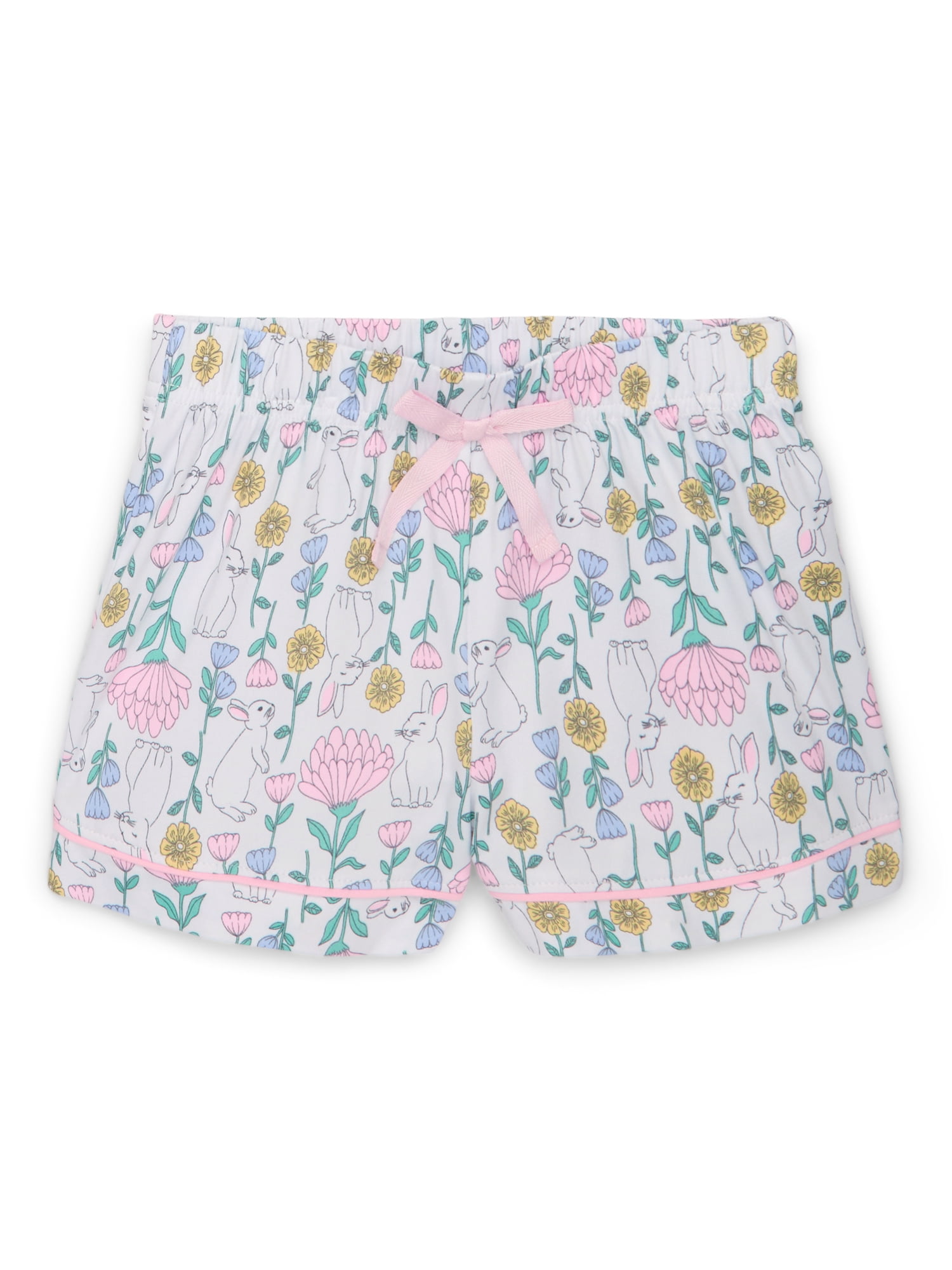 Wonder Nation Girls Button Front Pajama Top & Shorts Set, 2-Piece, Sizes 4-18 & Plus
