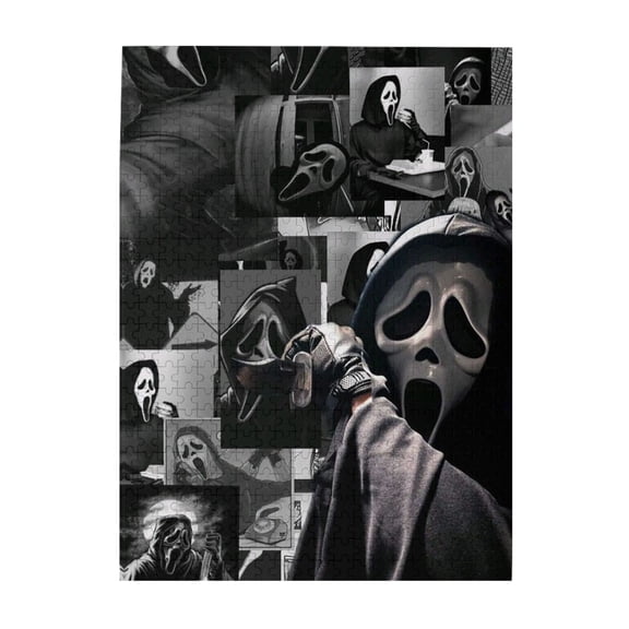 500 Pieces Unique Scream Ghostface Jigsaw Puzzles For Adults Cartoon Wooden Puzzle Large Puzzle Game Artwork Family Decorations Puzzle